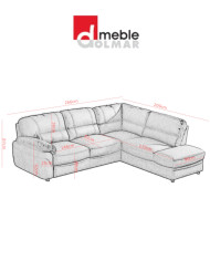 Narożnik modułowy Baltica 3, typ 3/FB+OT/P duża, funkcja spania, duży pojemnik, DOLMAR