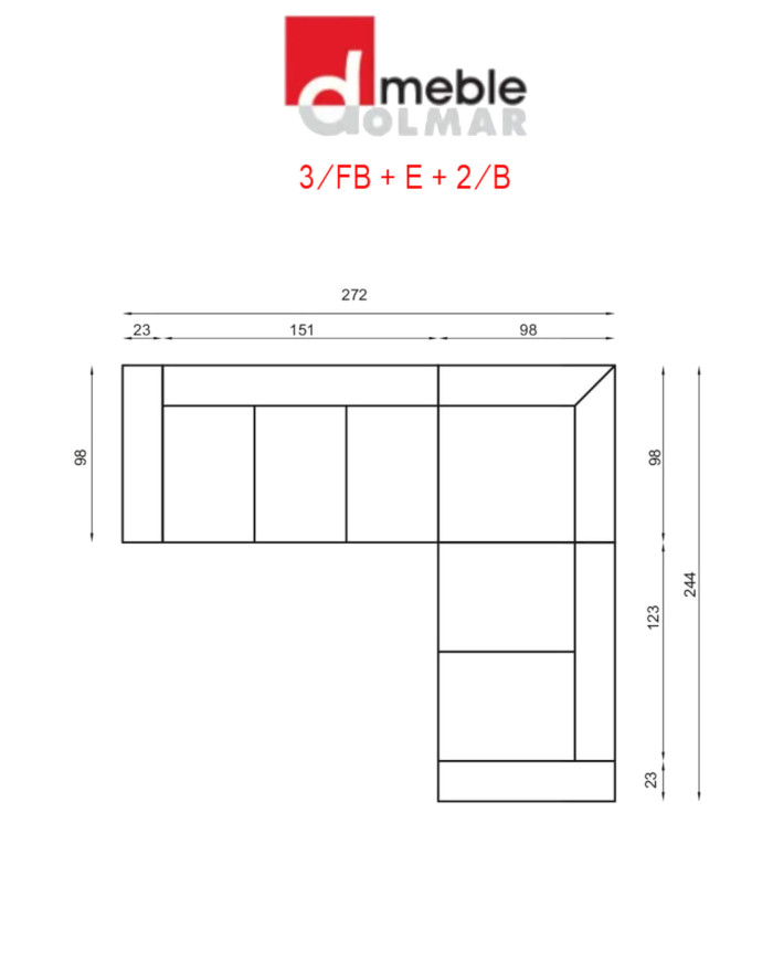 Narożnik Boston 2, funkcja spania, regulowane zagłówki, DOLMAR