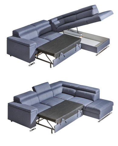 Narożnik Boston 1, funkcja spania, pojemnik, regulowane zagłówki, DOLMAR