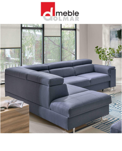 Narożnik Boston 1, funkcja spania, pojemnik, regulowane zagłówki, DOLMAR