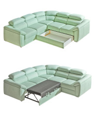 Narożnik Cadiz 3, funkcja spania, pojemnik, regulowane zagłówki, DOLMAR