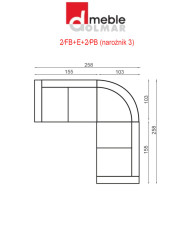 Narożnik Cadiz 3, funkcja spania, pojemnik, regulowane zagłówki, DOLMAR