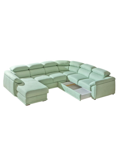 Narożnik Cadiz 2, funkcja spania, pojemnik, regulowane zagłówki, DOLMAR