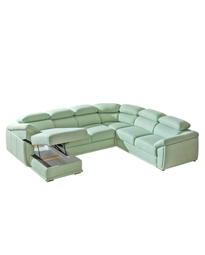 Narożnik Cadiz 2, funkcja spania, pojemnik, regulowane zagłówki, DOLMAR