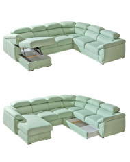 Narożnik Cadiz 2, funkcja spania, pojemnik, regulowane zagłówki, DOLMAR