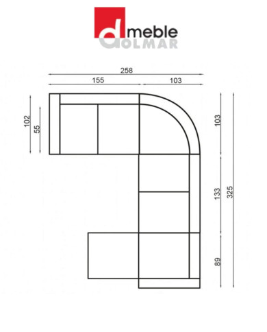 Narożnik Cadiz 2, funkcja spania, pojemnik, regulowane zagłówki, DOLMAR