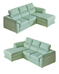 Narożnik Cadiz 1, funkcja spania, pojemnik, regulowane zagłówki, DOLMAR