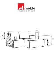 Narożnik Como 2/FB+OT/B, funkcja spania, pojemnik, DOLMAR