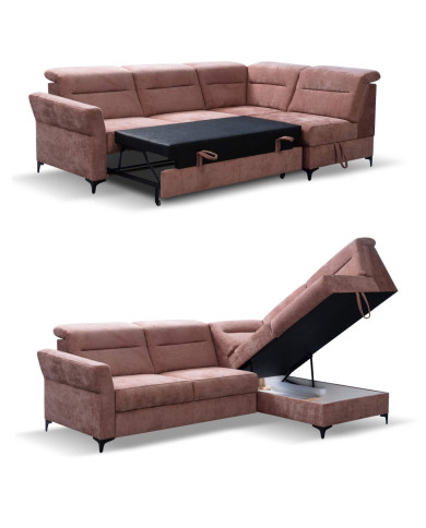 Narożnik Denver, funkcja spania, pojemnik, regulowane zagłówki, DOLMAR