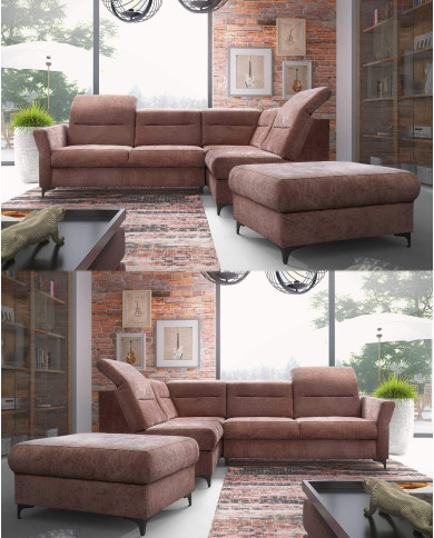 Narożnik Denver, funkcja spania, pojemnik, regulowane zagłówki, DOLMAR