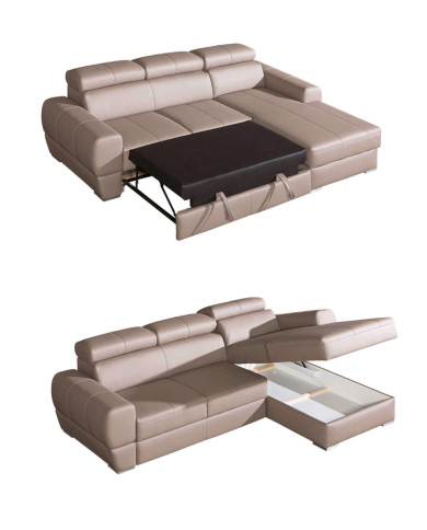 Narożnik Vento 1, 3/FB+OT/P, funkcja spania, pojemnik, regulowane zagłówki, DOLMAR