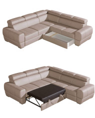 Narożnik Vento 2, 3/FB+E+2/PB, funkcja spania, pojemnik, regulowane zagłówki, DOLMAR