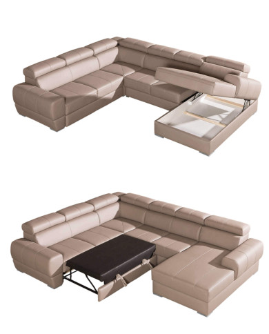 Narożnik Vento 3, 3/FB+E+2/G+OT/P, funkcja spania, pojemnik, wysuwane siedzisko, DOLMAR