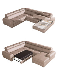 Narożnik Vento 3, 3/FB+E+2/G+OT/P, funkcja spania, pojemnik, wysuwane siedzisko, DOLMAR