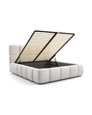 Łóżka tapicerowane Dream 140x200 cm, stelaż z podnośnikami, pojemnik, DOLMAR