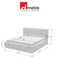 Łóżka tapicerowane Dream 180x200 cm, stelaż z podnośnikami, pojemnik, DOLMAR