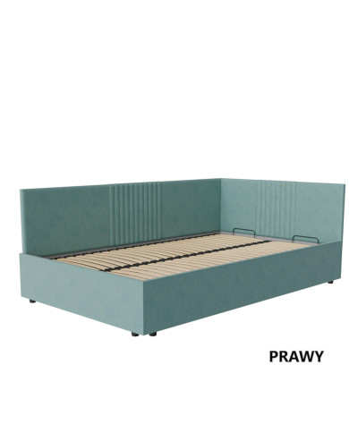 Tapczan Lena V2, funkcja spania, pojemnik, stelaż z podnośnikami, panele naścienne, DOLMAR