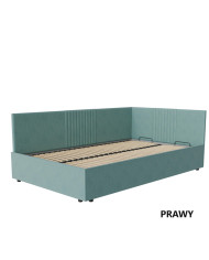 Tapczan Lena V2, funkcja spania, pojemnik, stelaż z podnośnikami, panele naścienne, DOLMAR