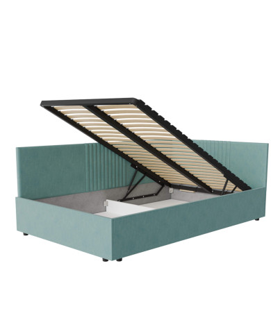 Tapczan Lena V2, funkcja spania, pojemnik, stelaż z podnośnikami, panele naścienne, DOLMAR