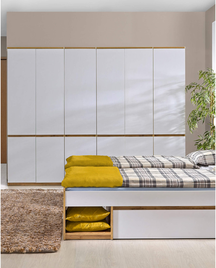 Komoda Arca AR5 z szufladami, biel arktyczna/ dąb wotan, DOLMAR