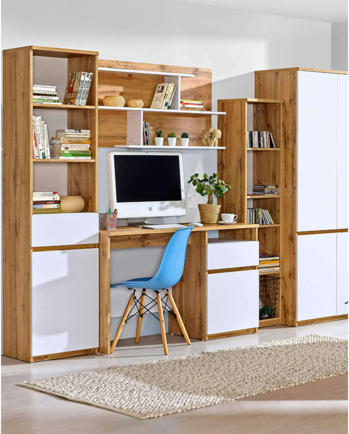 Komoda Arca AR6, z szufladami i drzwiami, biel arktyczna/ dąb wotan, DOLMAR