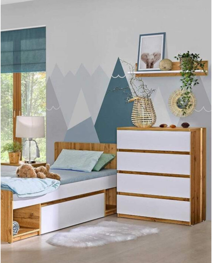 Regał wiszący Arca AR12, biel arktyczna/ dąb wotan, DOLMAR