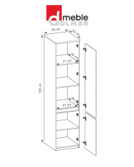 Regał Arca AR2, dwudrzwiowy, biel arktyczna, DOLMAR