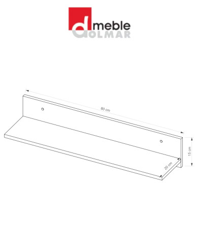 Półka wisząca Arca AR8, biel arktyczna/ dąb wotan, DOLMAR