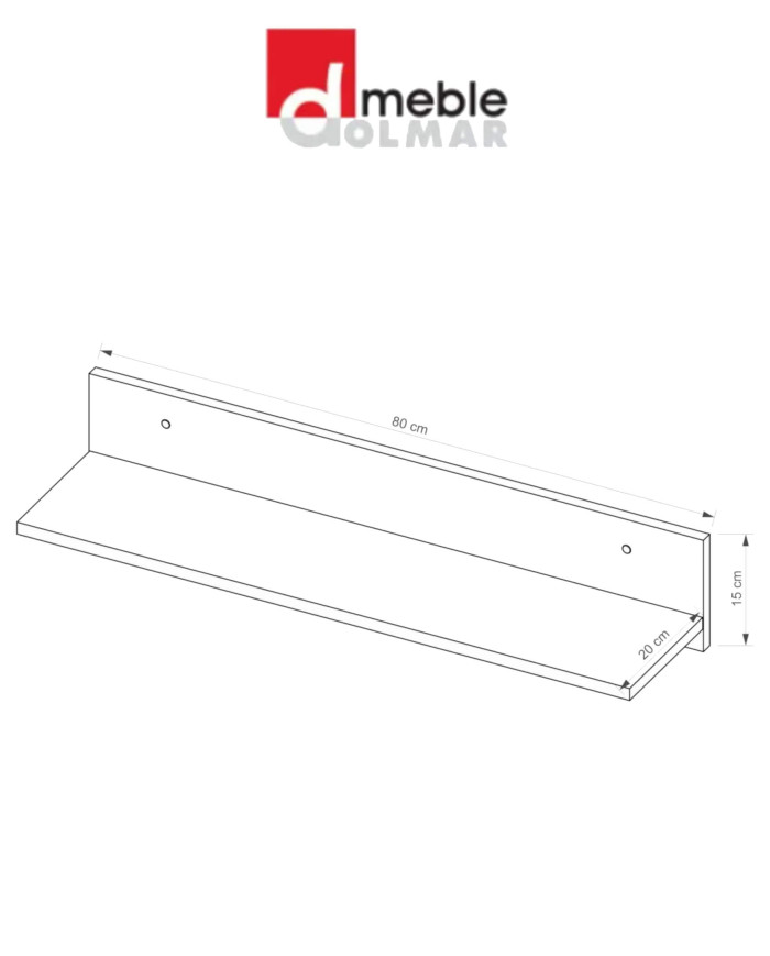 Półka wisząca Arca AR8, biel arktyczna/ dąb wotan, DOLMAR