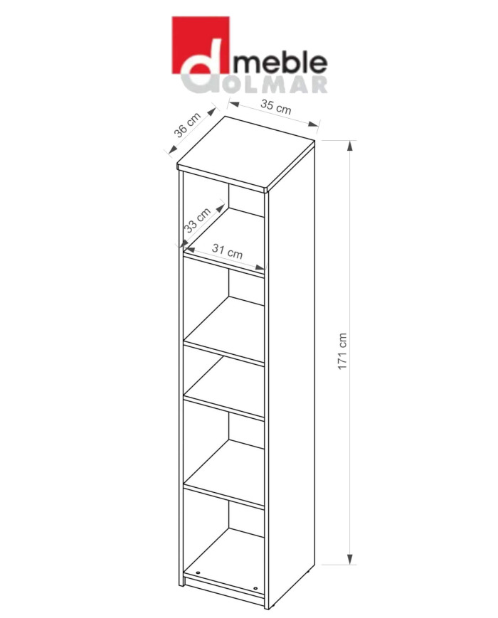 Regał Arca AR11, biel arktyczna/dąb wotan, DOLMAR