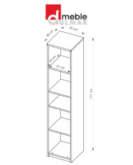 Regał Arca AR11, biel arktyczna/dąb wotan, DOLMAR