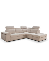 Narożnik Leon, funkcja spania, pojemnik, regulowane zagłówki, ROBE