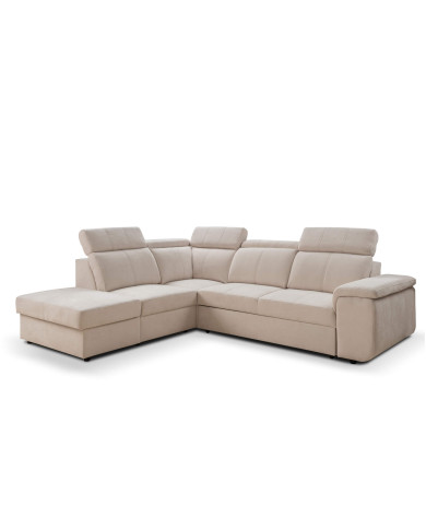 Narożnik Leon, funkcja spania, pojemnik, regulowane zagłówki, ROBE