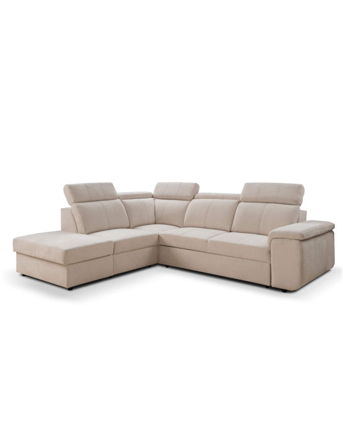 Narożnik Leon, funkcja spania, pojemnik, regulowane zagłówki, ROBE