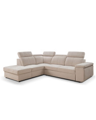 Narożnik Leon, funkcja spania, pojemnik, regulowane zagłówki, ROBE