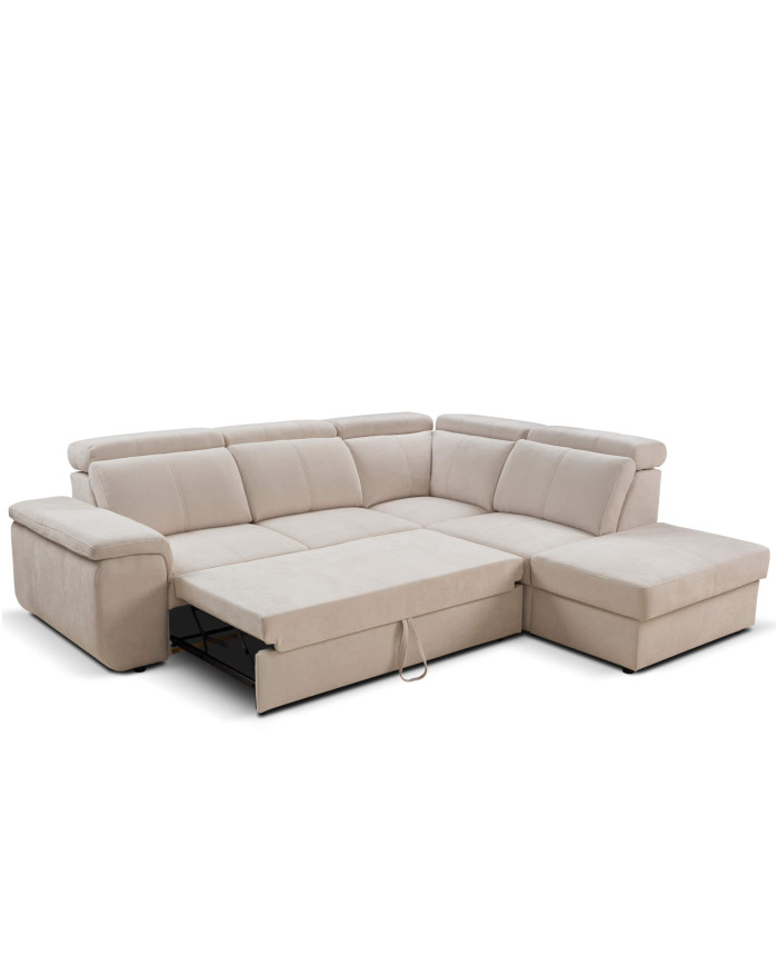 Narożnik Leon, funkcja spania, pojemnik, regulowane zagłówki, ROBE