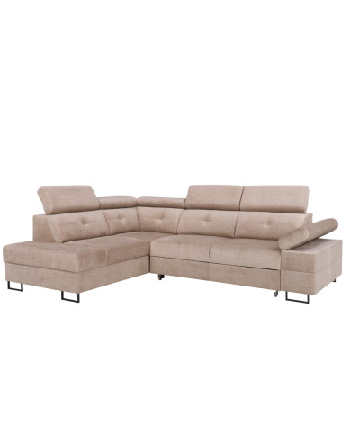 Narożnik Luis Lux, funkcja spania, pojemnik, regulowane zagłówki i podłokietniki, ROBE