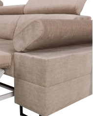 Narożnik Luis Lux, funkcja spania, pojemnik, regulowane zagłówki i podłokietniki, ROBE