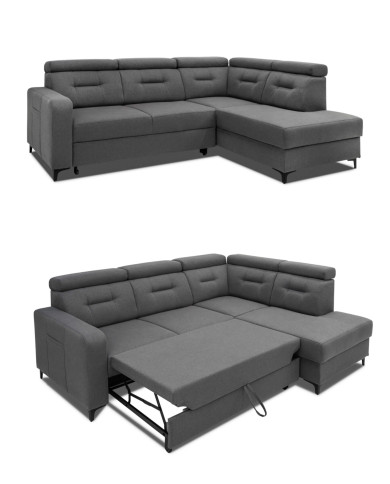 Narożnik Monte, funkcja spania, pojemnik, regulowane zagłówki, ROBE