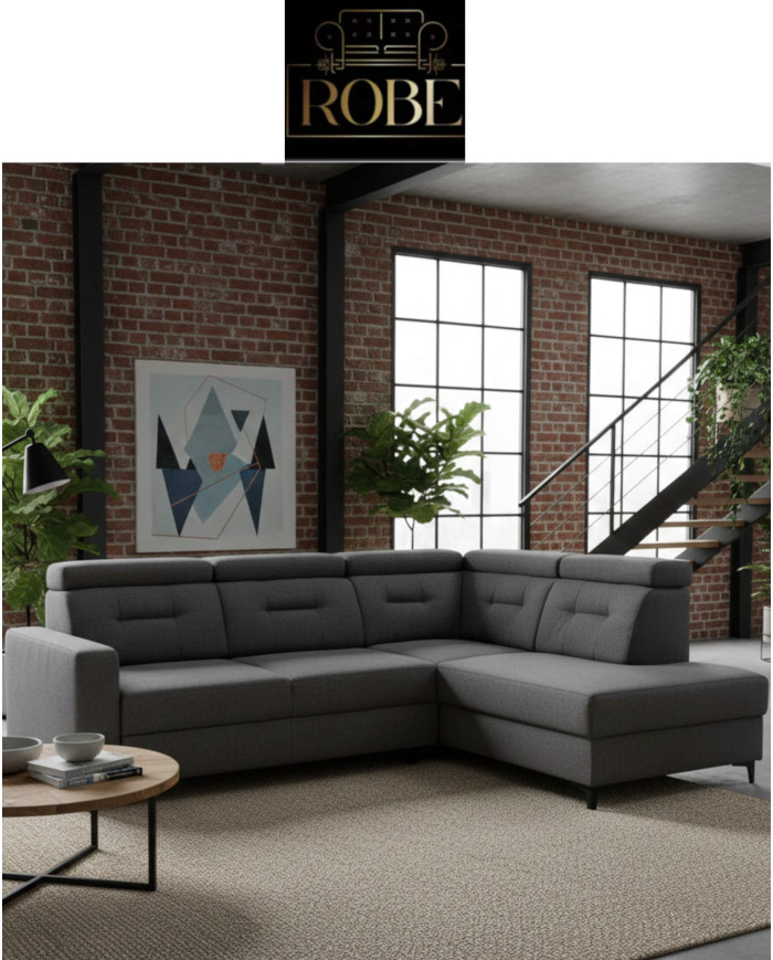 Narożnik Monte, funkcja spania, pojemnik, regulowane zagłówki, ROBE