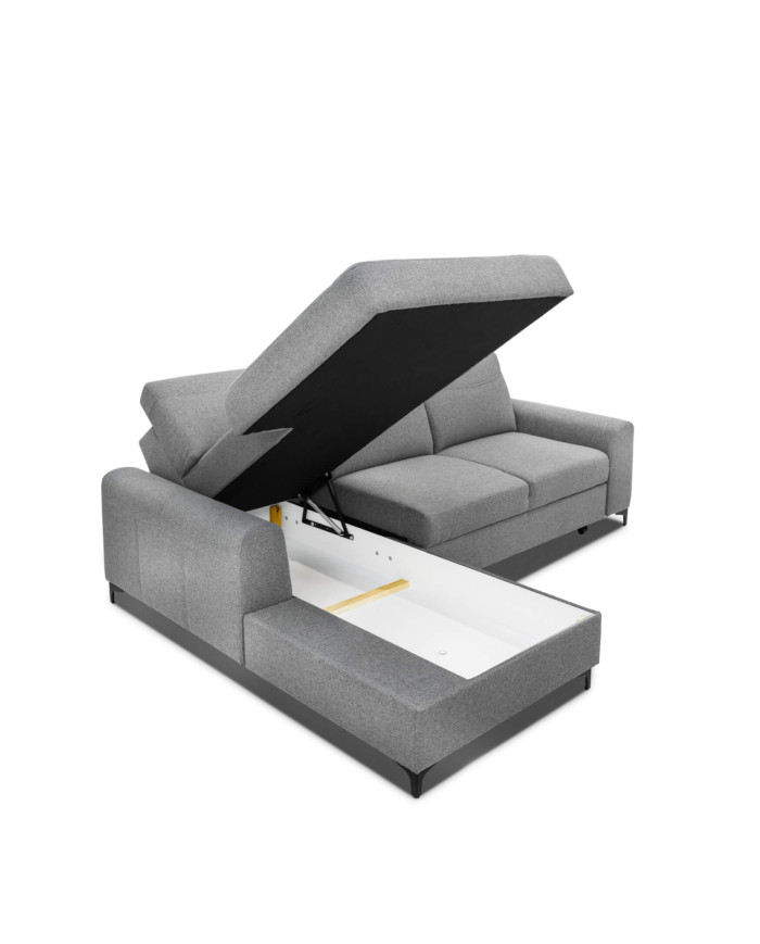 Narożnik Stilo, funkcja spania, pojemnik, przestawny zagłówek, kieszeń boczna, ROBE