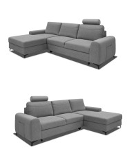 Narożnik Stilo, funkcja spania, pojemnik, przestawny zagłówek, kieszeń boczna, ROBE