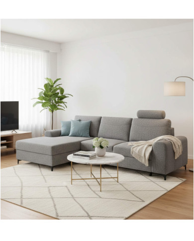 Narożnik Stilo, funkcja spania, pojemnik, przestawny zagłówek, kieszeń boczna, ROBE