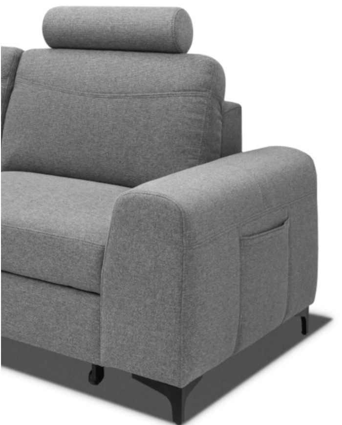 Narożnik Stilo, funkcja spania, pojemnik, przestawny zagłówek, kieszeń boczna, ROBE