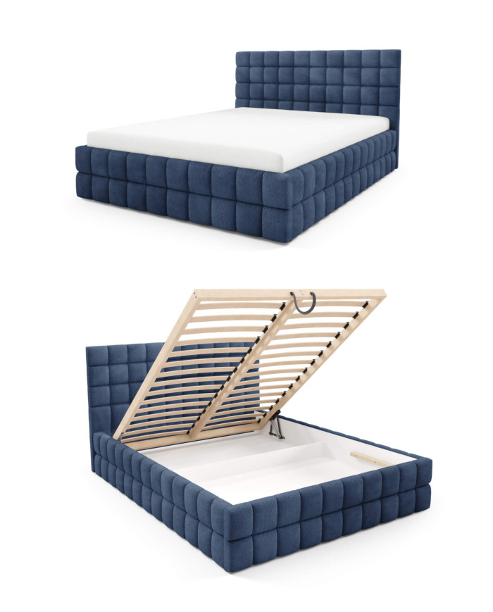 Łóżka tapicerowane Ardea 140x200, podnośnik, stelaż, pojemnik, Gruszka Meble