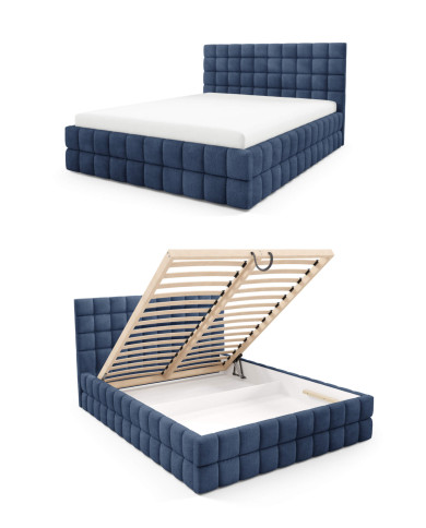 Łóżka tapicerowane Ardea 160x200, podnośnik, stelaż, pojemnik, Gruszka Meble