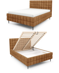 Łóżka tapicerowane Ardea Leg 160x200, podnośnik, stelaż, pojemnik, Gruszka Meble