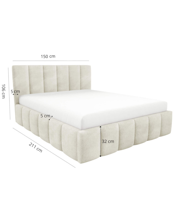 Łóżka tapicerowane Lunaro 140x200, podnośnik, stelaż, pojemnik, Gruszka Meble