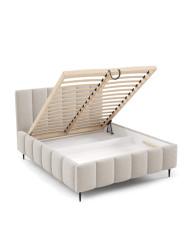 Łóżka tapicerowane Lunaro Leg 160x200, podnośnik, stelaż, pojemnik, Gruszka Meble