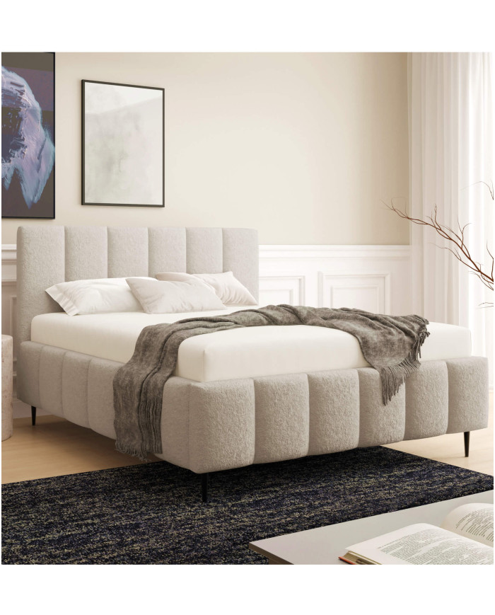 Łóżka tapicerowane Lunaro Leg 160x200, podnośnik, stelaż, pojemnik, Gruszka Meble